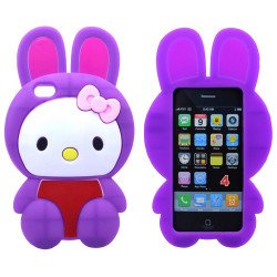 iPhone 4S/4 3D Hello Bunny Case (Purple)